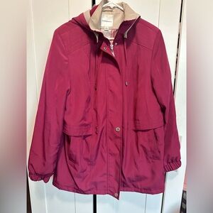 Croft & Barrow Red/Dark Pink Zip Up Hoodie‎ Jacket size L